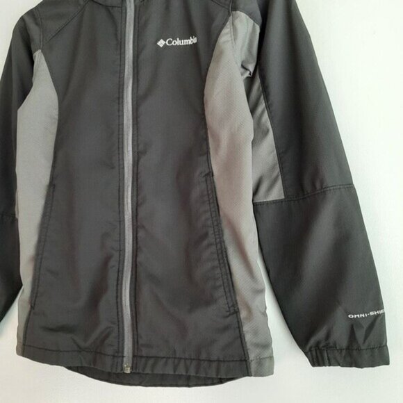 COLUMBIA | Omni-Shield Windbreaker Hoodie Jacket Kids Black & Gray Kids Youth M - Picture 5 of 15